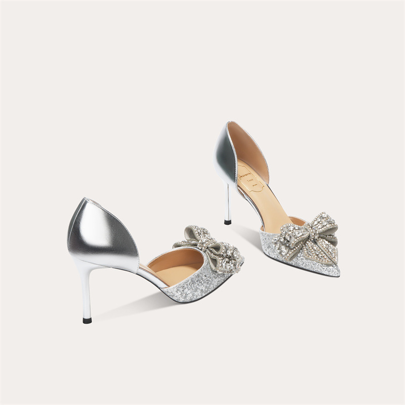 Wedding Shoes Eden High Heels for Evening Party Prom Dating Engagement Birthday Holiday Nude Light Gold Silver Rhinestone Crystals Women bridesmaid si
