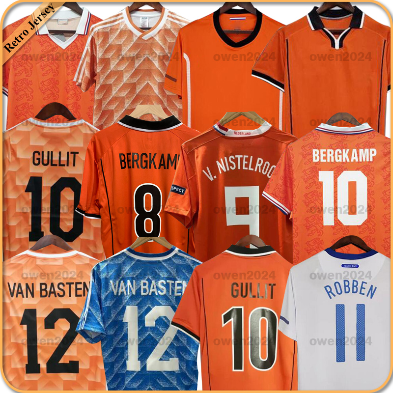 Retro 1988 Soccer Jerseys 88 Van Basten 1997 1998 1994 Holland BERGKAMP 96 97 98 12 14 Gullit Rijkaard DAVIDS 2000 2008 classic football shirts kids kit