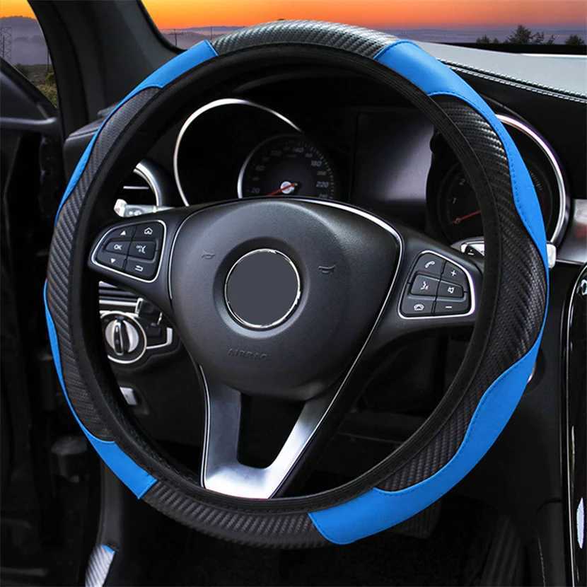 Steering Wheel Covers Peugeot 207 206 208 2008 2020 307 308 SW 3008 301 508 5008 After Auto Accessories Interior Leather Car Steering Wheel Cover T240
