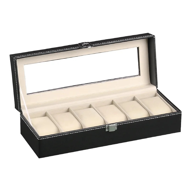 WellZone Classical PU Leather 6/10/12 Grids Watch Display Box Jewelry Storage Organizer Collector Case 240518