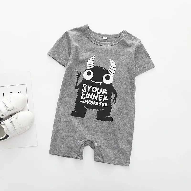 Clothing Sets Baby Rompers Summer New Style Baby Boy Girl Clothing Newborn Infant Cartoon Penguin Short Sleeve Clothes 0-24 Months J240518