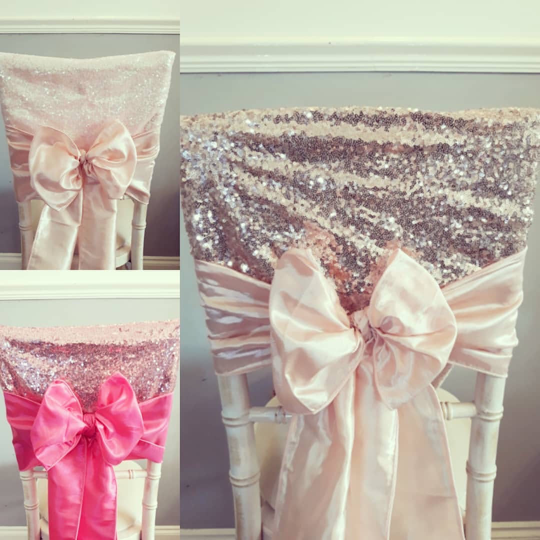 2024 Fashion Elegant Vintage Wedding Chair Covers Sequined Bow Sashes Wholesale Party Supplies Accessories 23