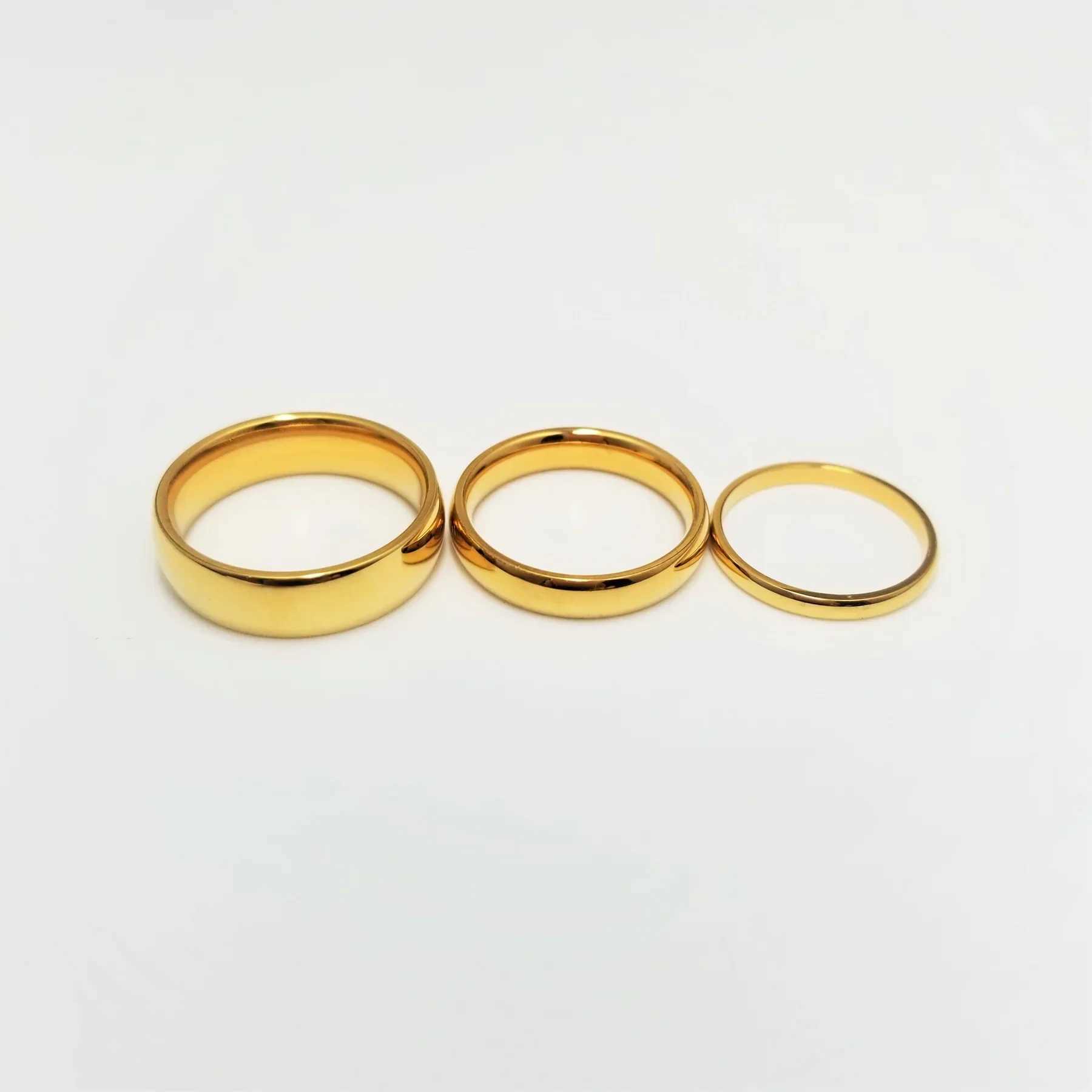 Band Rings The smallest single smooth stainless steel Rfor womens and mens classic 18K gold-plated couple ring wedding engagement jewelry J240516