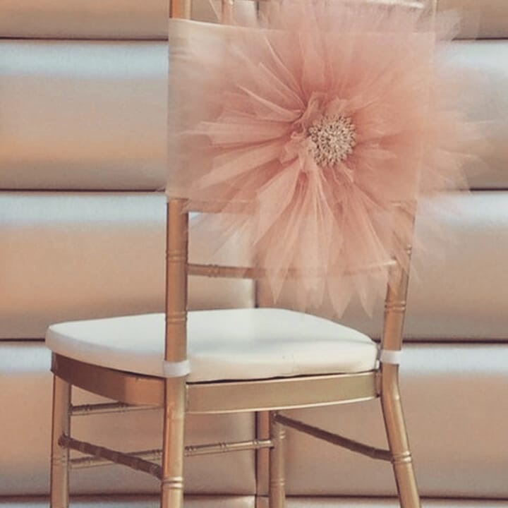 2024 Fashion Elegant Vintage Wedding Chair Covers Tulle Crystals Flower Sashes Wholesale Party Supplies Accessories 14