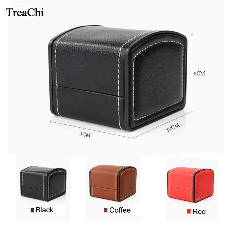 PU Leather Arc Watch Box Jewelry Holder Storage Box Single Slot Gift Box for Women Men Fashion Single Multi Use Watch Box 240518