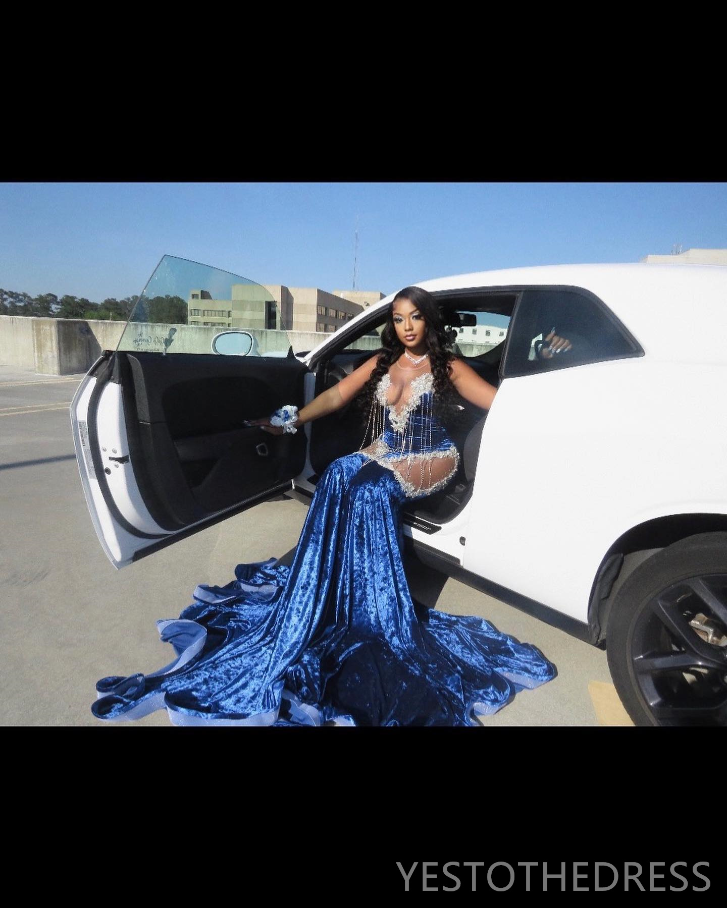 R&W 2024 Royal Blue Prom Dresses Special Ocns Illusion Mermaid Promdress for Black Girls Veet Beading Lace Tassel Birthday Dress Second Reception Gown