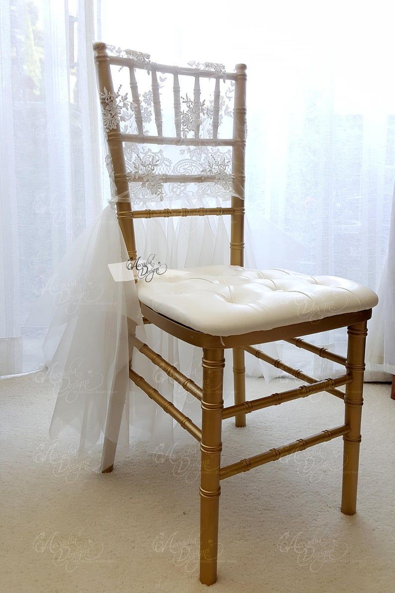 2024 Fashion Elegant Vintage Wedding Chair Covers Lace Tulle Wholesale Party Supplies Accessories 32