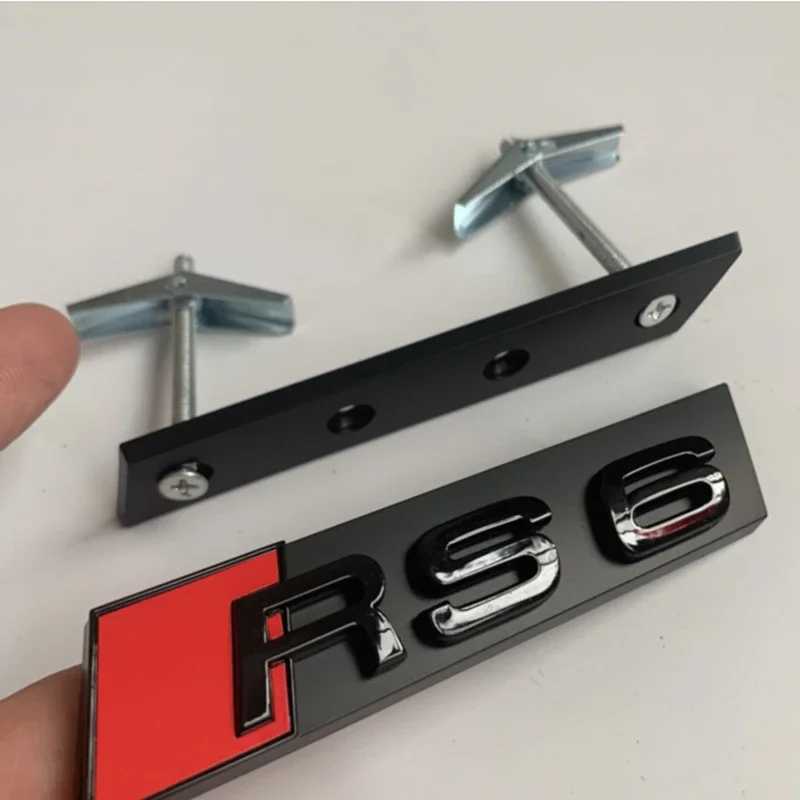 Car Stickers 1Pcs Car Grill Badge Front Emblem for Audi Sline S3 S4 S5 S6 S7 S8 RS3 RS4 RS5 RS6 RS7 RS8 SQ3 SQ5 Auto Modification Accessories T240513