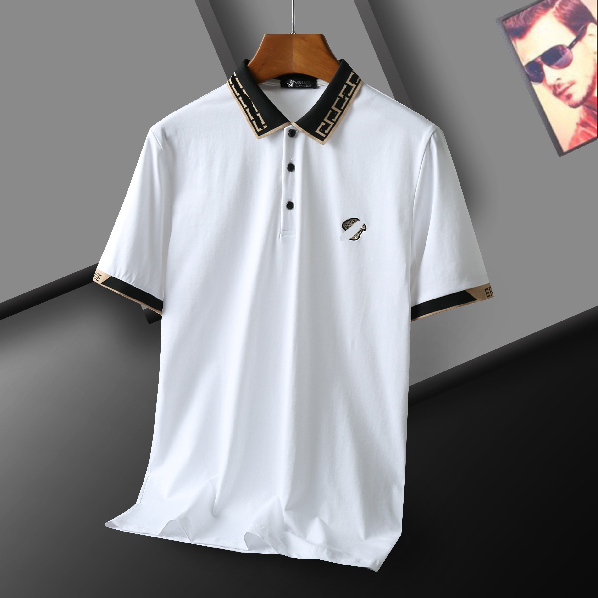 Italian Fashion Brand Designer Polo Shirt Fashionable Mens Polo Shirt Summer Business Casual T Shirt Short Sleeved Polo M-3XL 333