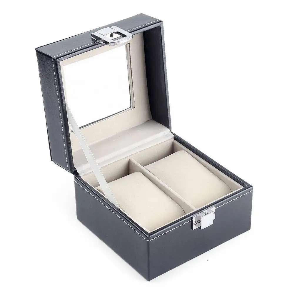 WellZone Classical PU Leather 6/10/12 Grids Watch Display Box Jewelry Storage Organizer Collector Case 240518