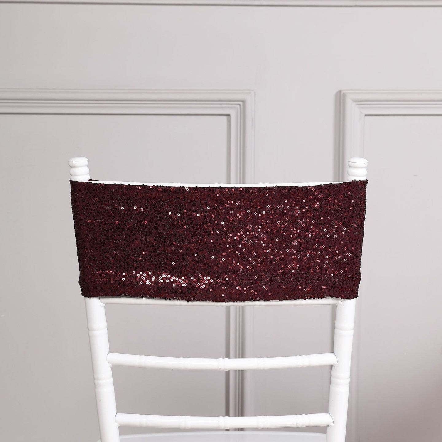 2024 Fashion Elegant Vintage Wedding Chair Covers Sequined Flower Sashes Wholesale Party Supplies Accessories 06