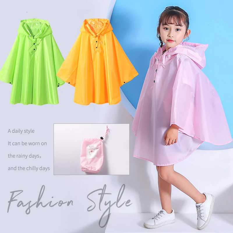 Raincoat Kids Waterproof Windproof Hooded Light Hiking Rain Coat Ponchos Jacket Cloak Raingear Chubasqueros Mujer 240518