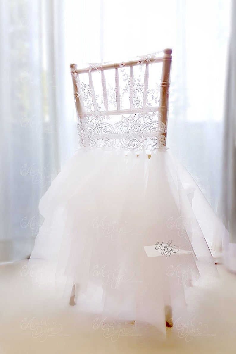2024 Fashion Elegant Vintage Wedding Chair Covers Lace Tulle Wholesale Party Supplies Accessories 32
