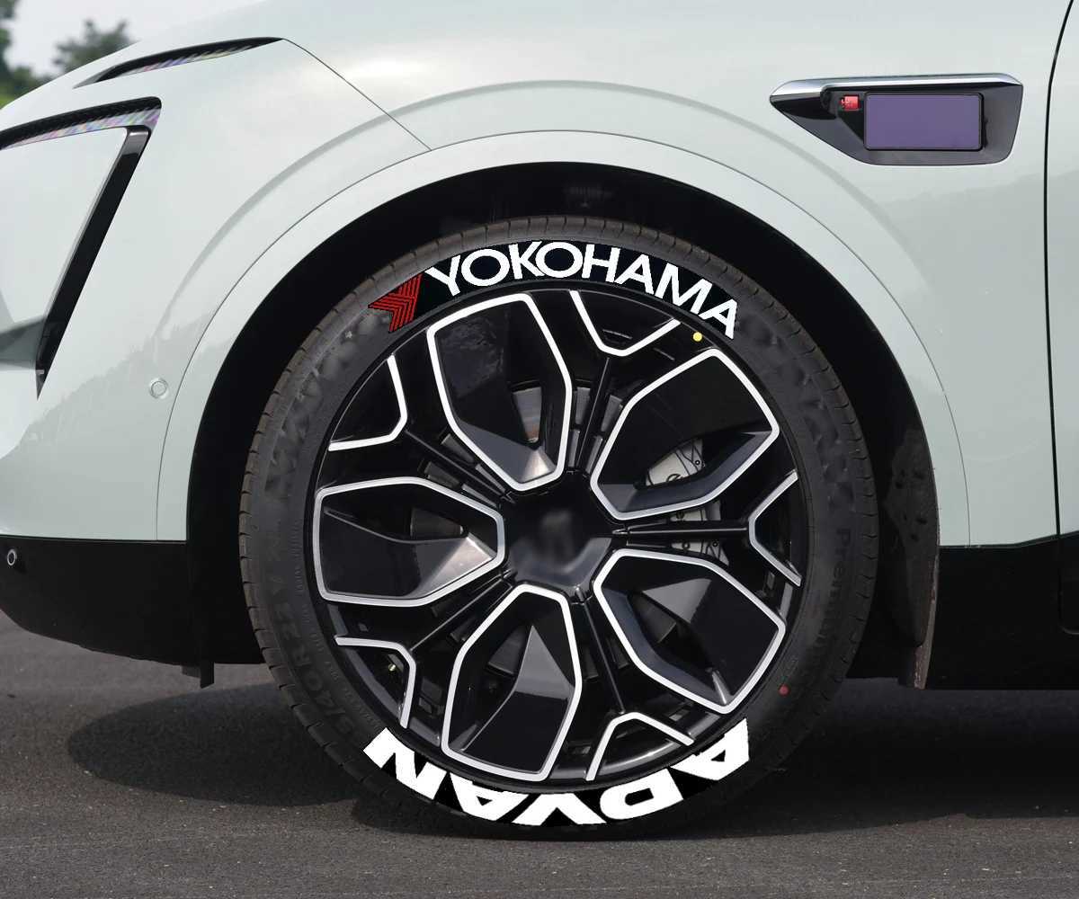 Car Stickers Permanent Car Tire Wheels Stickers Car Tuning Universal 3D PVC Conjoined Tire Letter Stickers Car Stickers Tyre Decorations T240513