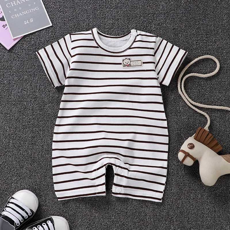 Clothing Sets Baby Rompers Summer New Style Baby Boy Girl Clothing Newborn Infant Cartoon Penguin Short Sleeve Clothes 0-24 Months J240518