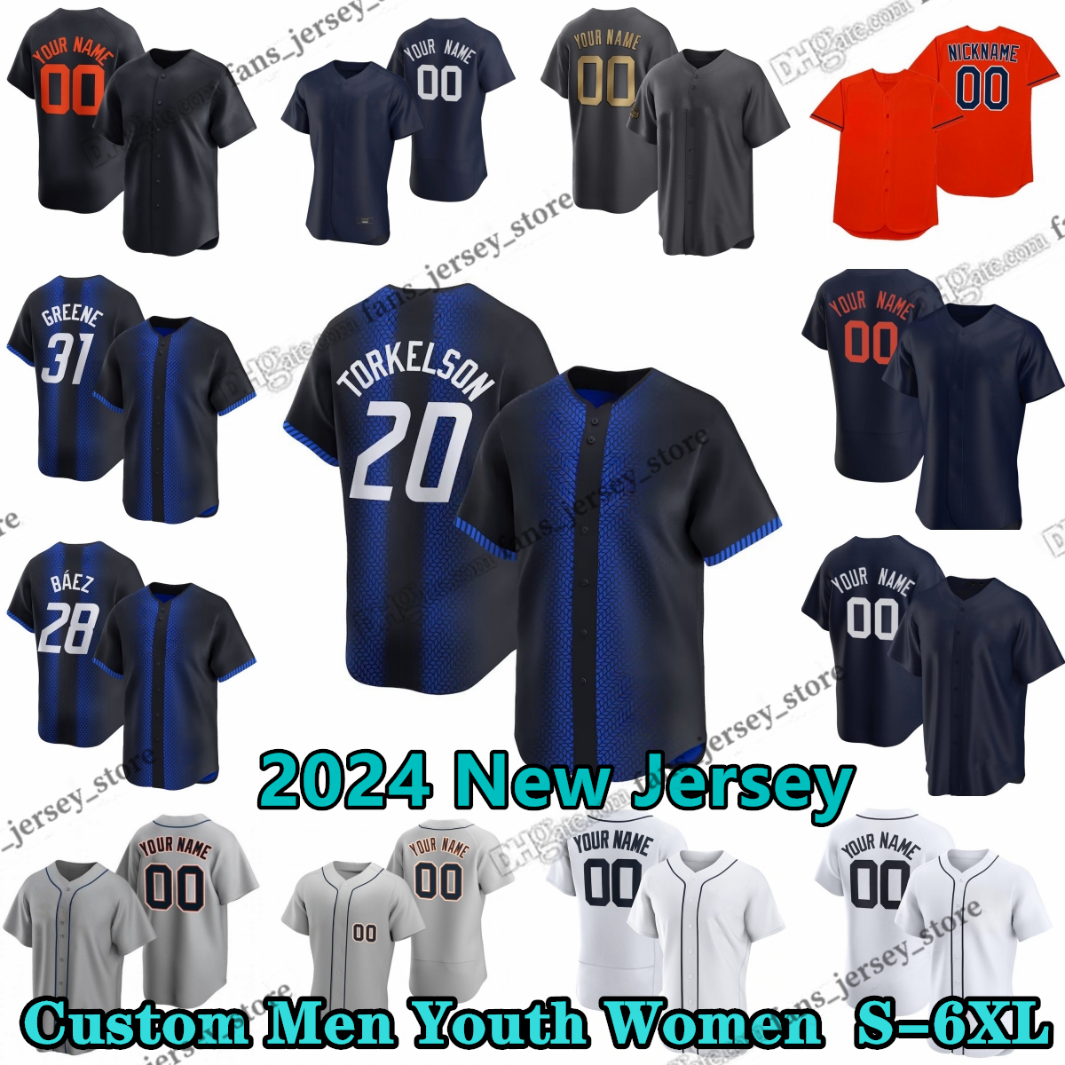 Custom S-6XL 21 Mark Canha Baseball Jersey 31 Riley Greene 4 Beau Brieske Andrew Chafin Kerry Carpenter Alex Faedo JAlex Lange Casey Mize Reese Olson Tarik Skubal