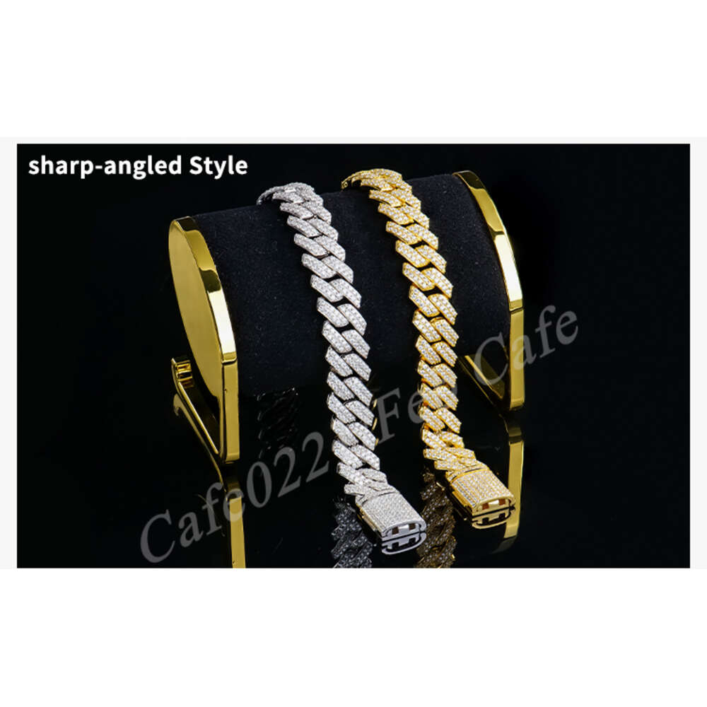 Designer Jewelry Fashion Bracelet Pendant Necklaces Custom 14 Mm Full Iced Out Pass Tester Hiphop Moissanite Dia Cuban k Chain Sier for Men