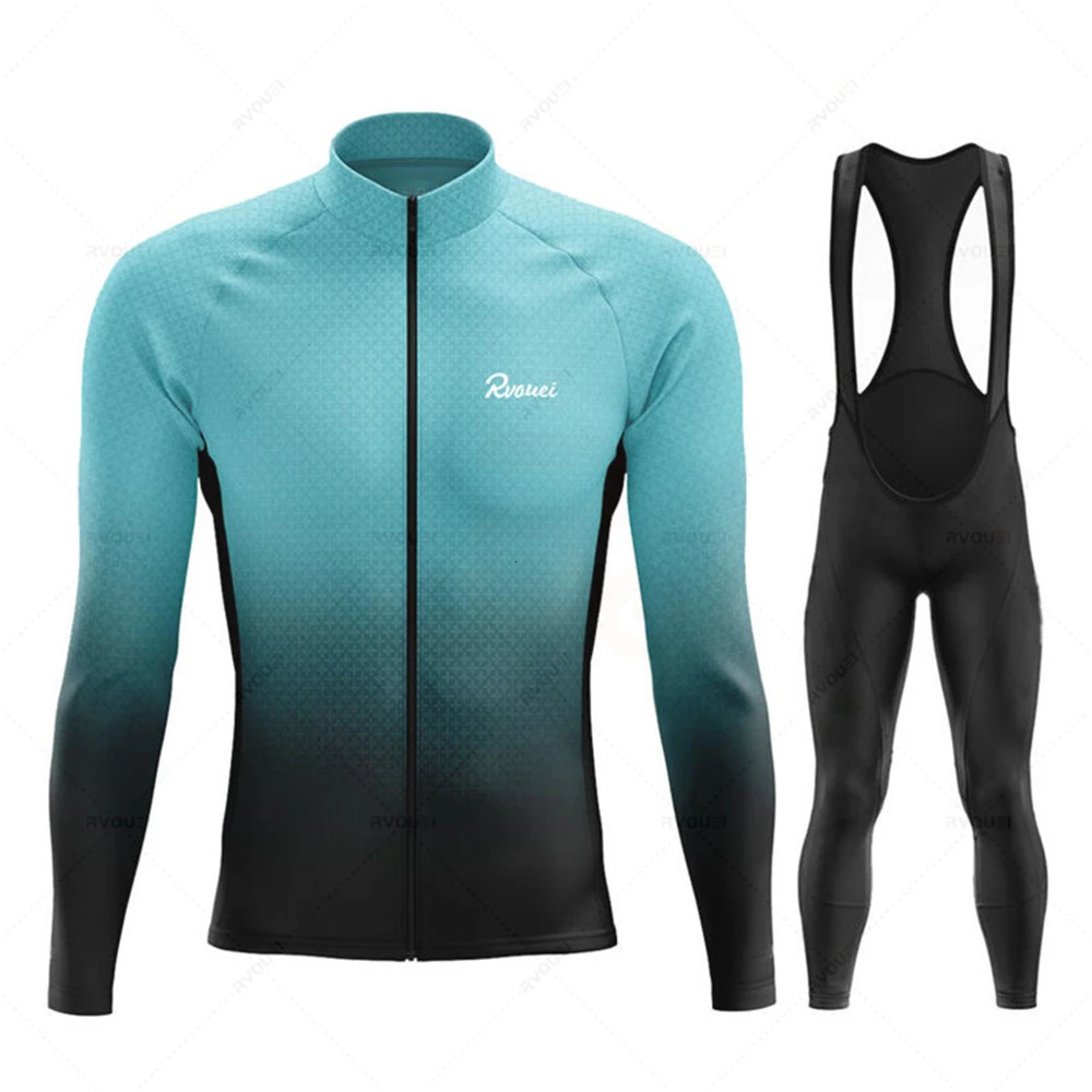 Rvouei Pro Team Spring and Fall Mens Long Sleeve Cycling Sets Bicycle Clothing Mountain Bike Clothes Suits Ropa Ciclismo 240511