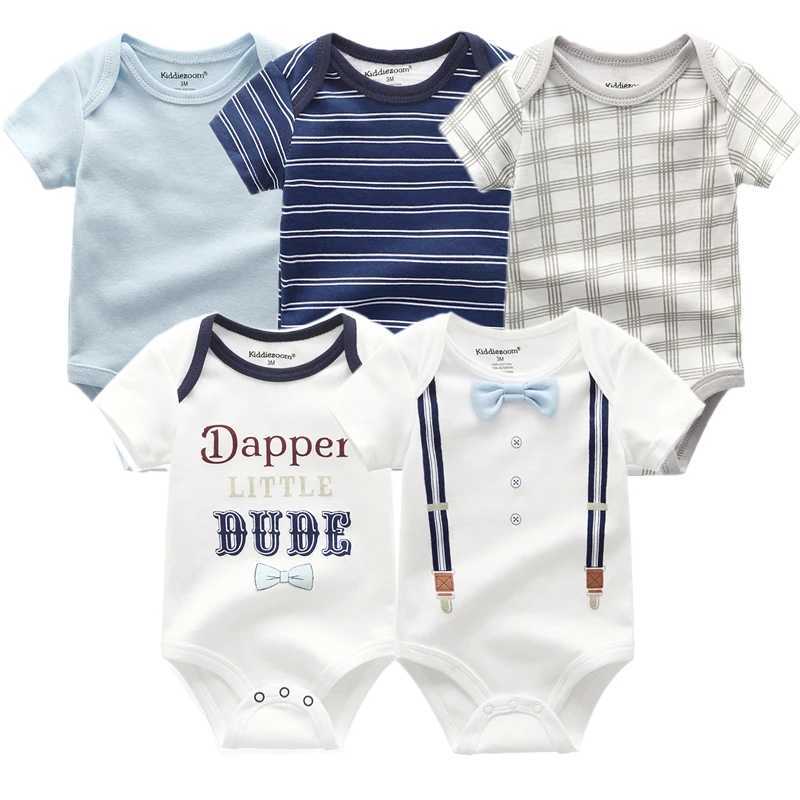 Clothing Sets Baby jumpsuit 5-pack baby jumpsuit for boys and girls summer high-quality striped newborn Roba Bebe clothing J240518