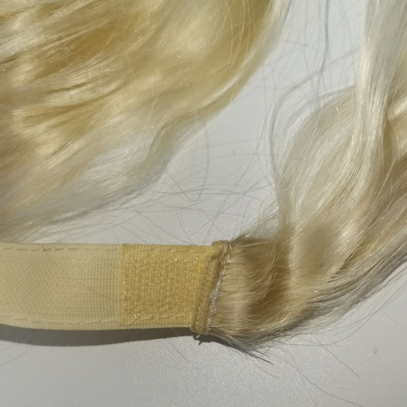 Magic Sticker Ponytails 613# Body Wave Brazilian 100%Human Hair Hook & Loop Ponytail Peruvian Malaysian Blonde Color 10-28inch