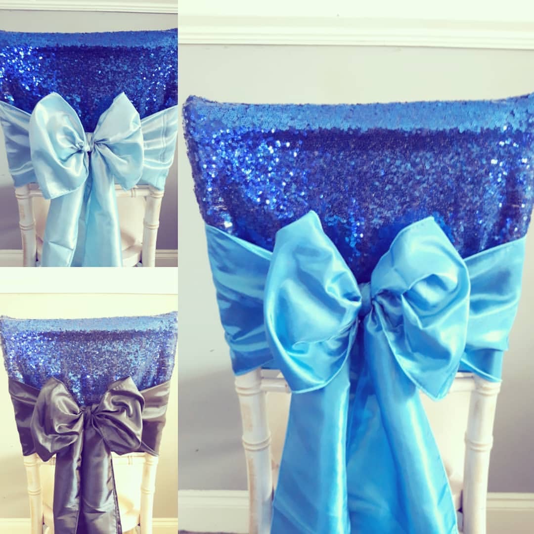 2024 Fashion Elegant Vintage Wedding Chair Covers Sequined Bow Sashes Wholesale Party Supplies Accessories 23