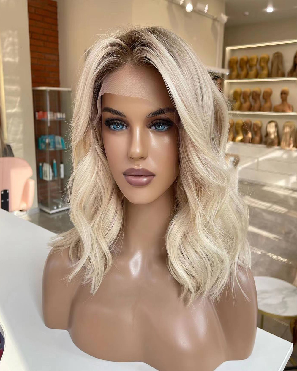 13x4 Highlight Omber Wigs Human Hair Lace Frontal 360 Virgin Brazilian Short Bob Ash Blonde Wig for Women Wholesale