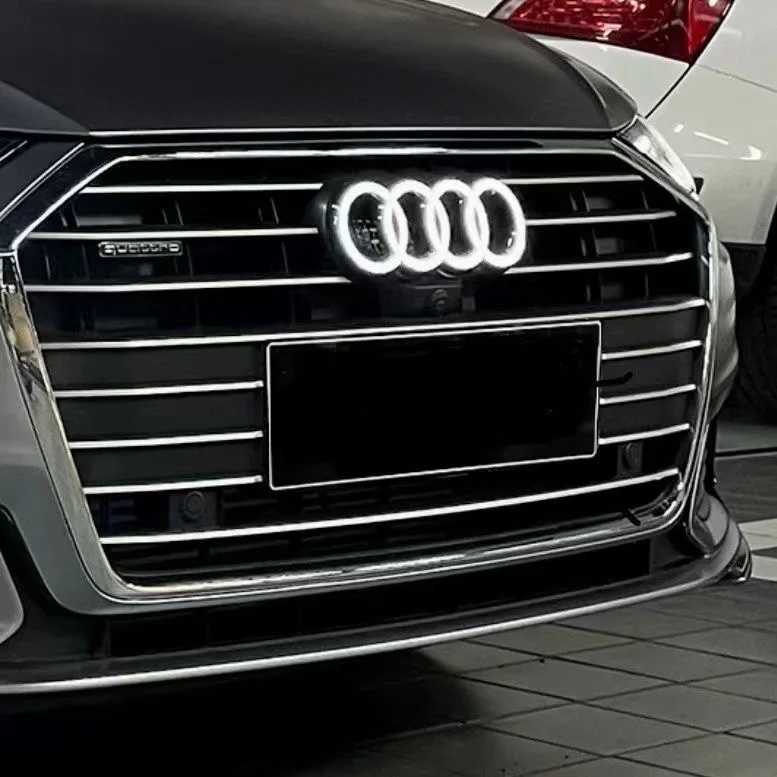 Car Stickers AUDI Car Front Grill Light LED Badge Sticker Luminous Decorative Light For AUDI Q7 A8L Q8 S4 S5 S6 S7 R8 RS6 Q2L TT A3 A5 T240513