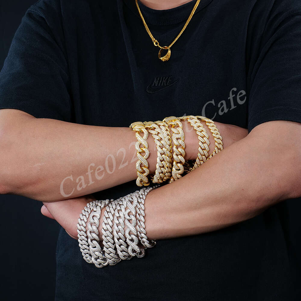 Designer Jewelry Fashion Bracelet Pendant Necklaces Custom 14 Mm Full Iced Out Pass Tester Hiphop Moissanite Dia Cuban k Chain Sier for Men