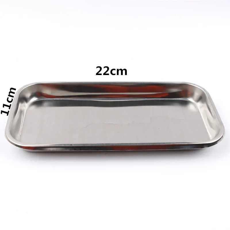 2024 1PC Stainless Steel Cosmetic Storage Tray Nail Art Equipment Plate Doctor Surgical Dental Tray False Nails Dish Toolsfor Doctor Surgical Tray