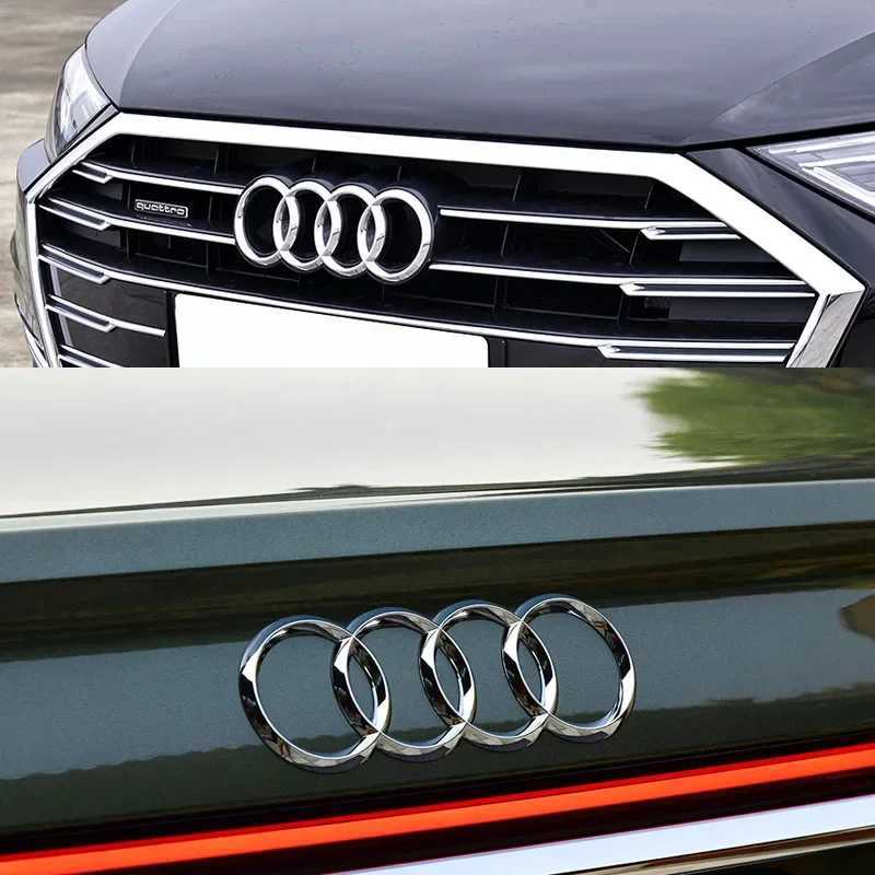 Car Stickers Car Badge Car Front Grille Rear Trunk 4Ring Emblem For Audi A1 A3 A4 A5 A6 A7 S3 S4 S5 S6 RS3 RS4 RS5 RS6 Q3 Q5 Q7 T240513