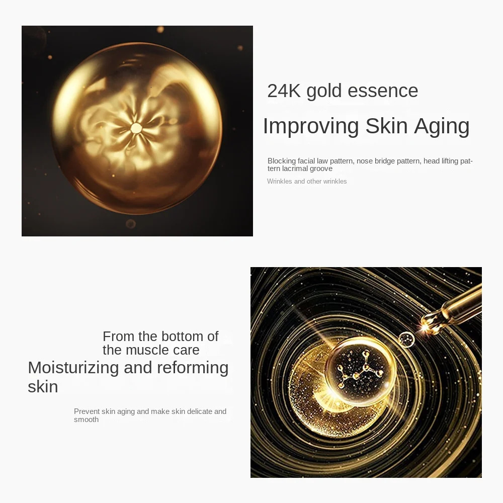24K Gold Skin Care Sets Moisturizes Shrinks Pore Oil Control 24K Gold Toner Face Cream Emulsion Essence Sets 240517