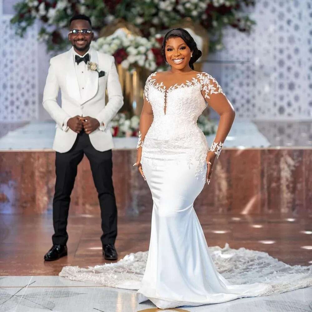 Elegant Mermaid Wedding Drs For Women Long Sleev Lace Appliqu African Formal Party Bridal Gowns Vtido De Noiva 2024 0518