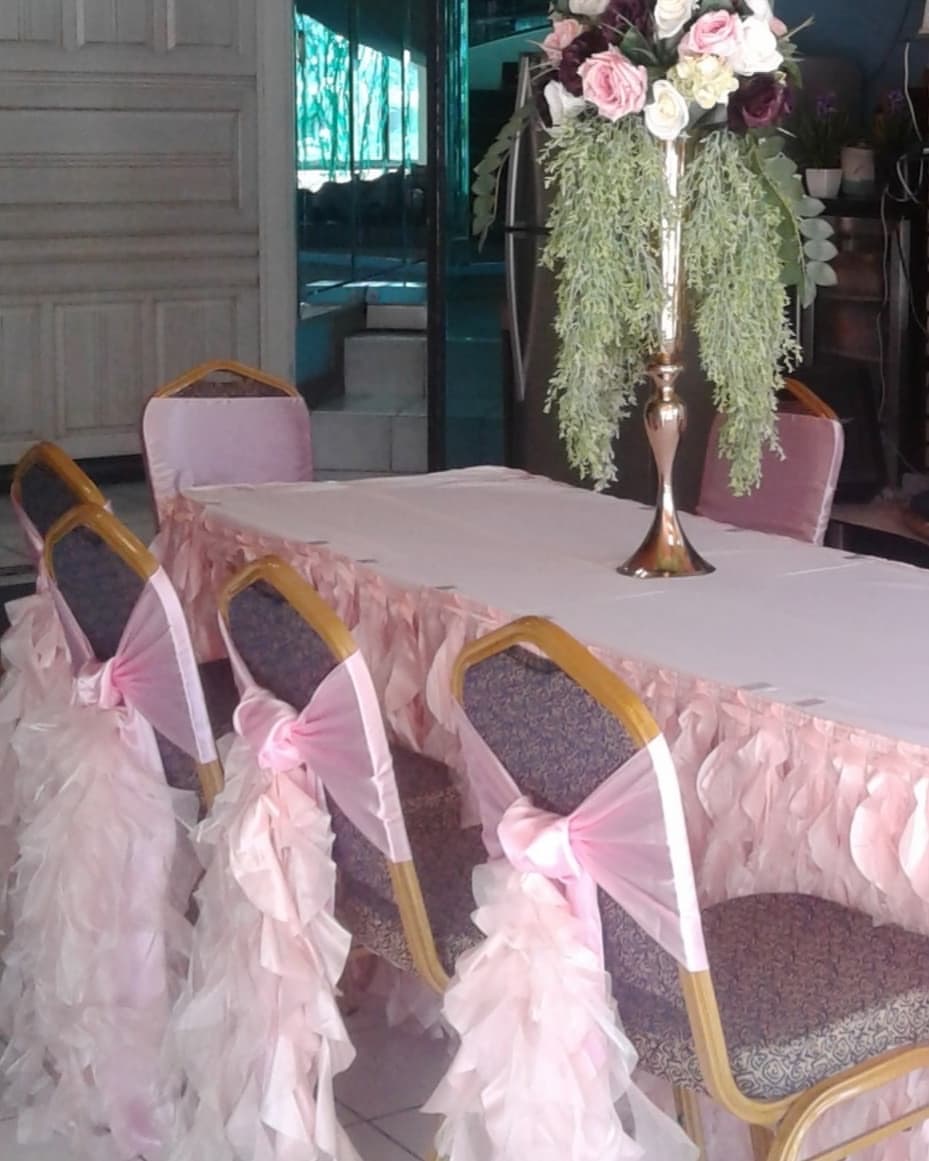 2024 Fashion Elegant Vintage Wedding Chair Covers Chiffon Ruffles Flower Sashes Wholesale Party Supplies Accessories 08