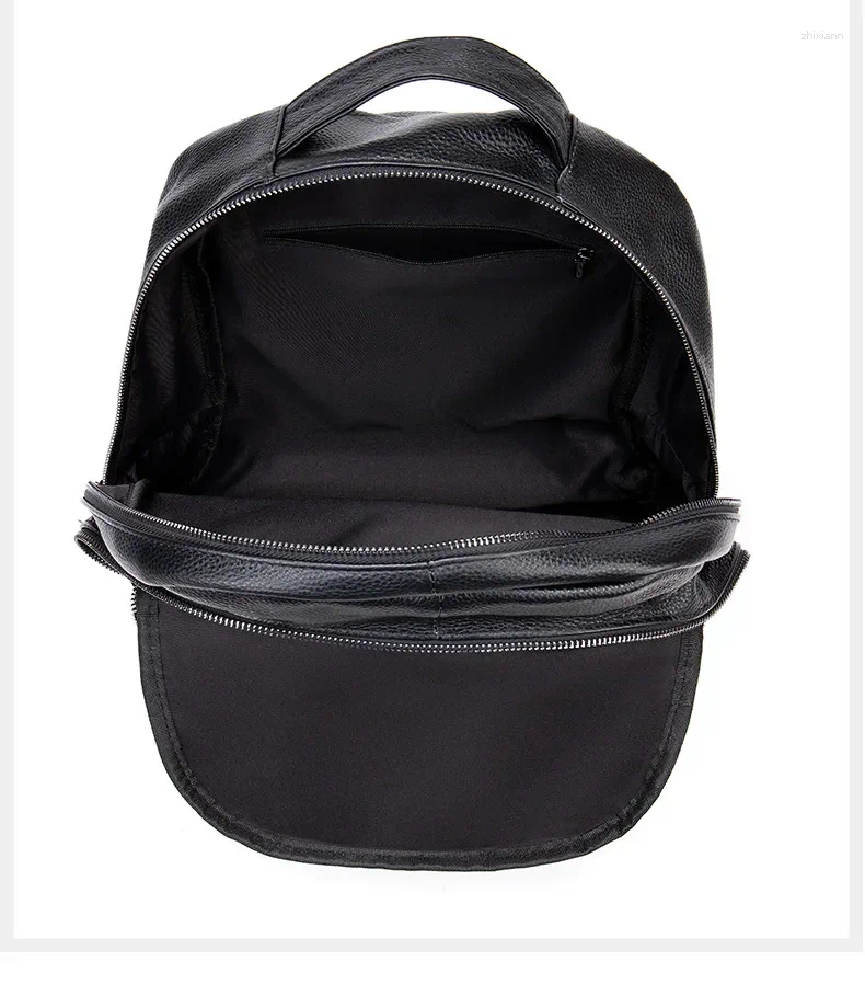 Backpack 2024 Brand Fashion Men Cow Genuine Leather School Bag Waterproof Travel Casual Book Laptop
