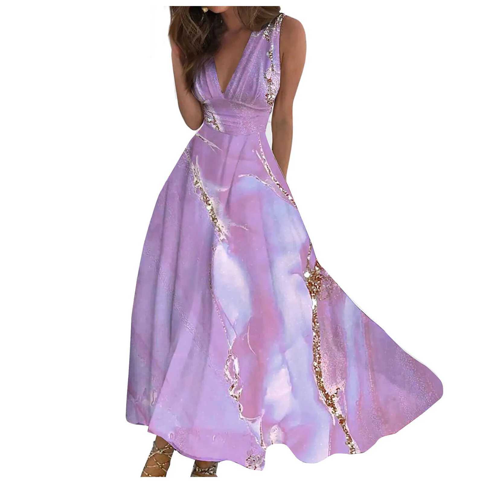 Basic Casual Dresses Womens Long Dress Maxi Dress Casual Dress Swing Dress A Line Dress Fashion Strtwear Outdoor Daily Date Print V Neck Dress Y240515