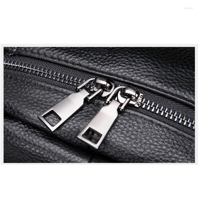 Backpack 2024 Brand Fashion Men Cow Genuine Leather School Bag Waterproof Travel Casual Book Laptop