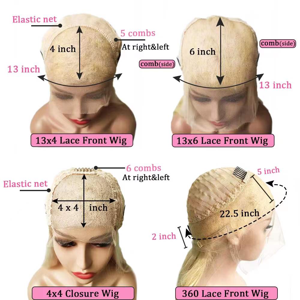 13x4 Highlight Omber Wigs Human Hair Lace Frontal 360 Virgin Brazilian Short Bob Ash Blonde Wig for Women Wholesale
