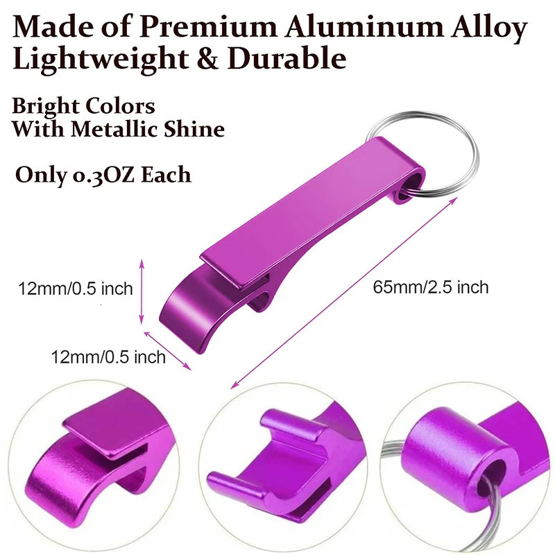 100Pcs Key Chain Beer Bottle Opener Keychains Pocket Portable Small Size Key Ring Can Opener 240516