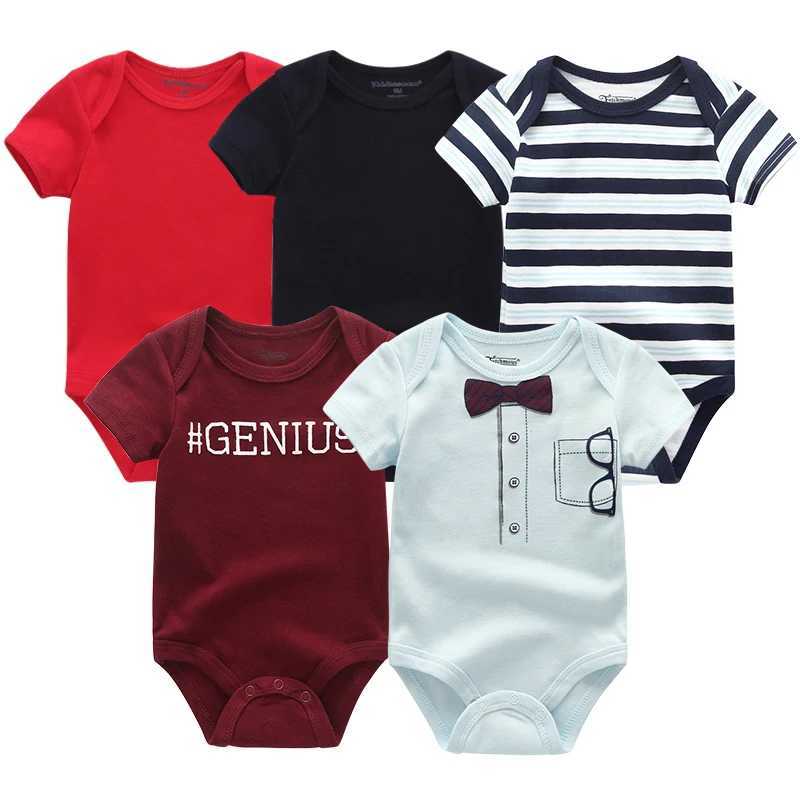 Clothing Sets Baby jumpsuit 5-pack baby jumpsuit for boys and girls summer high-quality striped newborn Roba Bebe clothing J240518