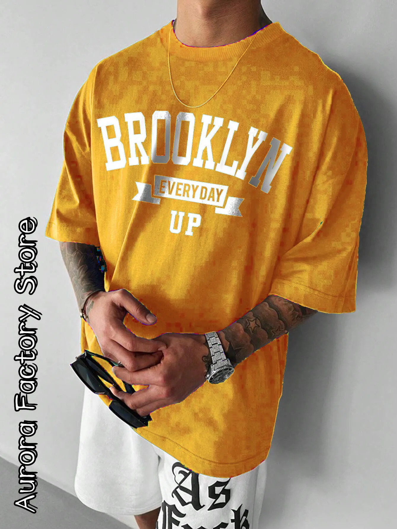 Summer Men Cotton TShirt Brooklyn Printing Tops Tees Male Fashion Letter Camiseta Short Sleeve Clothing Harajuku Streetwear 240518