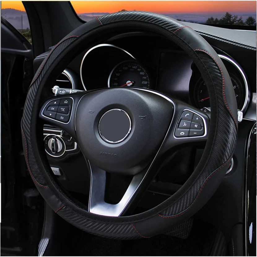 Steering Wheel Covers Peugeot 207 206 208 2008 2020 307 308 SW 3008 301 508 5008 After Auto Accessories Interior Leather Car Steering Wheel Cover T240