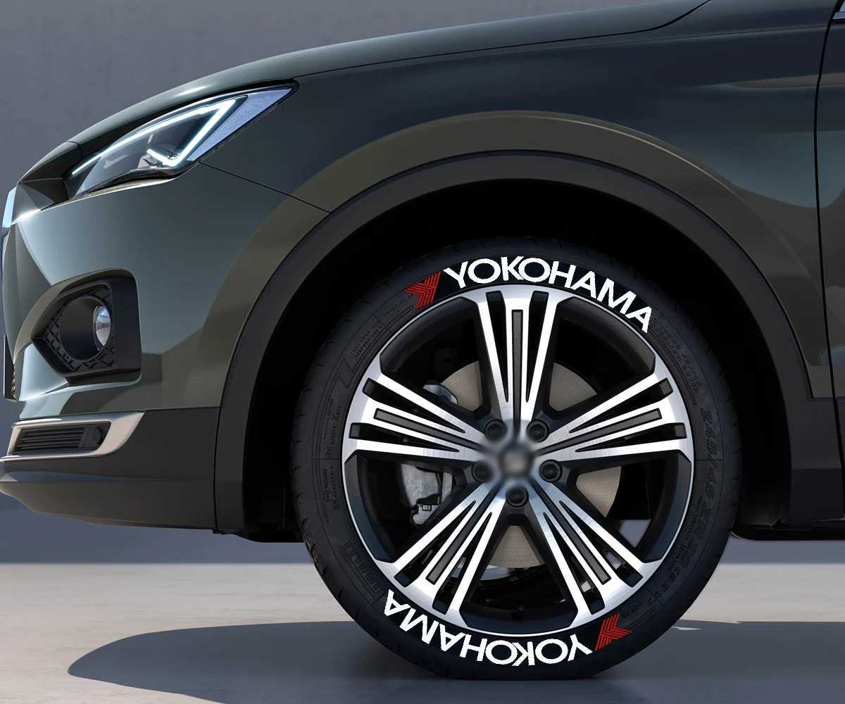 Car Stickers Permanent Car Tire Wheels Stickers Car Tuning Universal 3D PVC Conjoined Tire Letter Stickers Car Stickers Tyre Decorations T240513