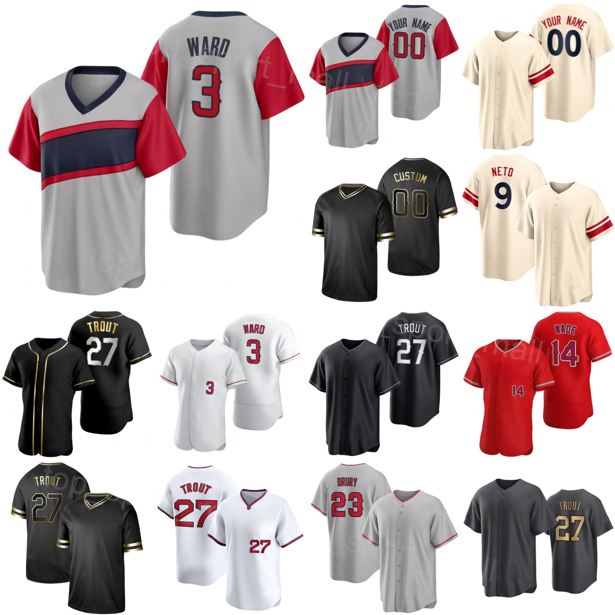 Men Kids Women Baseball 3 Taylor Ward Jerseys 2024 City Connect 27 Mike Trout 9 Zach Neto 14 Logan OHoppe 18 Nolan Schanuel 23 Brandon Drury Custom Name Number TianShi