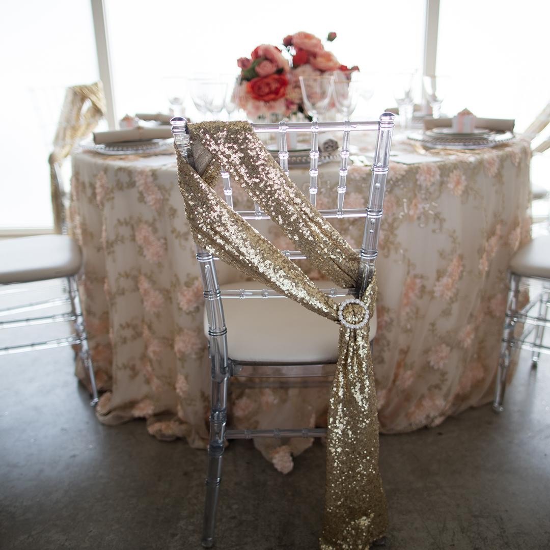 2024 Fashion Elegant Vintage Wedding Chair Covers Sequined Crystals Flower Sashes Wholesale Party Supplies Accessories 05