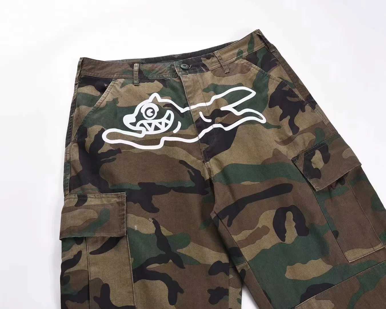 Men's 2024 Mens Y2K Pants Camouflage Printed Baggy Jeans Harajuku Running Dog Cargo Trousers T240515 X260207