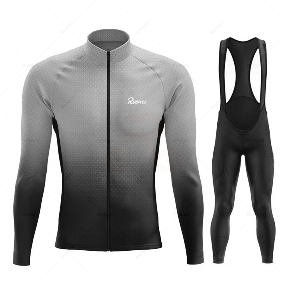 Rvouei Pro Team Spring and Fall Mens Long Sleeve Cycling Sets Bicycle Clothing Mountain Bike Clothes Suits Ropa Ciclismo 240511