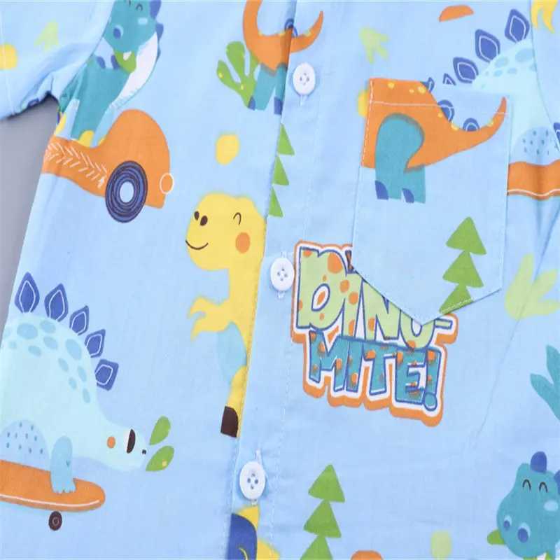 Clothing Sets Children Cotton Summer Clothes Baby Boy Cartoon Printe Dinosaur T Shirts Shorts 2Pcs/Set Infant Kids Fashion Toddler Tracksuits H241214