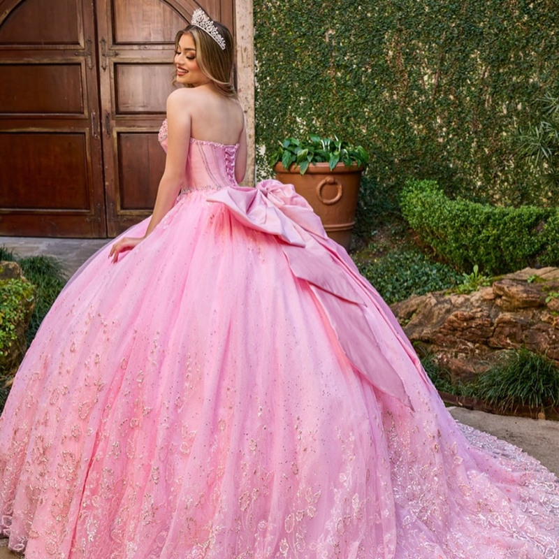 Pink Shiny Off Shoulder Sweet 15 16 Dress Quinceanera Dresses Ball Gown Tulle Lace Applique Pageant Prom Party Dress Gowns