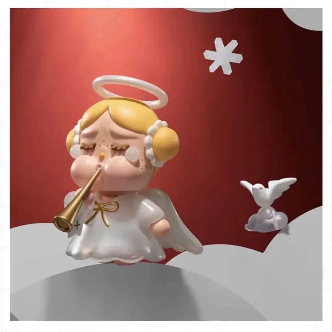 Decorative Objects Figurines Kawaii Christmas Series Lonely Angel Model Statue Cartoon Crybabys Action Figure Collection Doll Desktop Ornament Decor J
