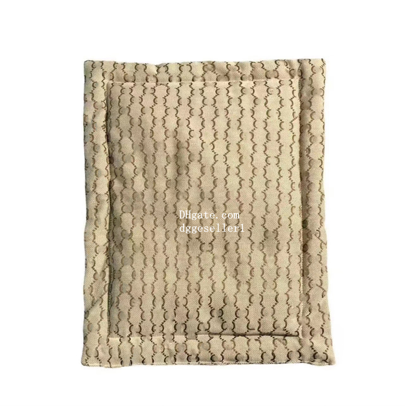 Designer Dog Blanket for Dogs, Classic Letter Pets Mats, Pee Proof Cover for Couch or Bed, Liquid Proof Furniture Protector for Small Dogs Khaki M39